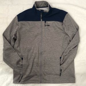 ORVIS MEN’S ZIP UP JACKET BLUE AND GRAY SIZE LARGE CLASSIC COLLECTION